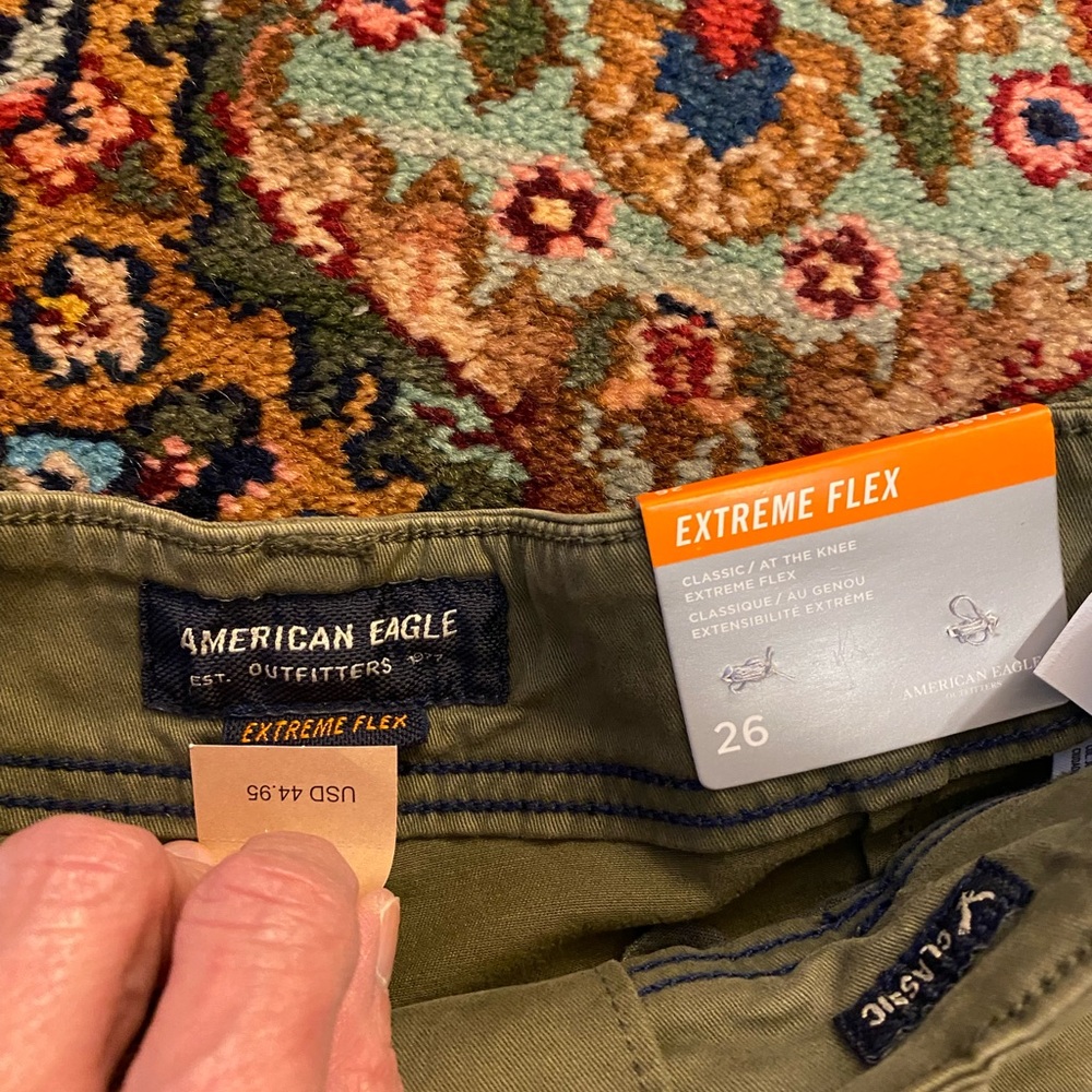 NWT American Eagle Cargo Shorts Size 26 Olive - Picture 2 of 8